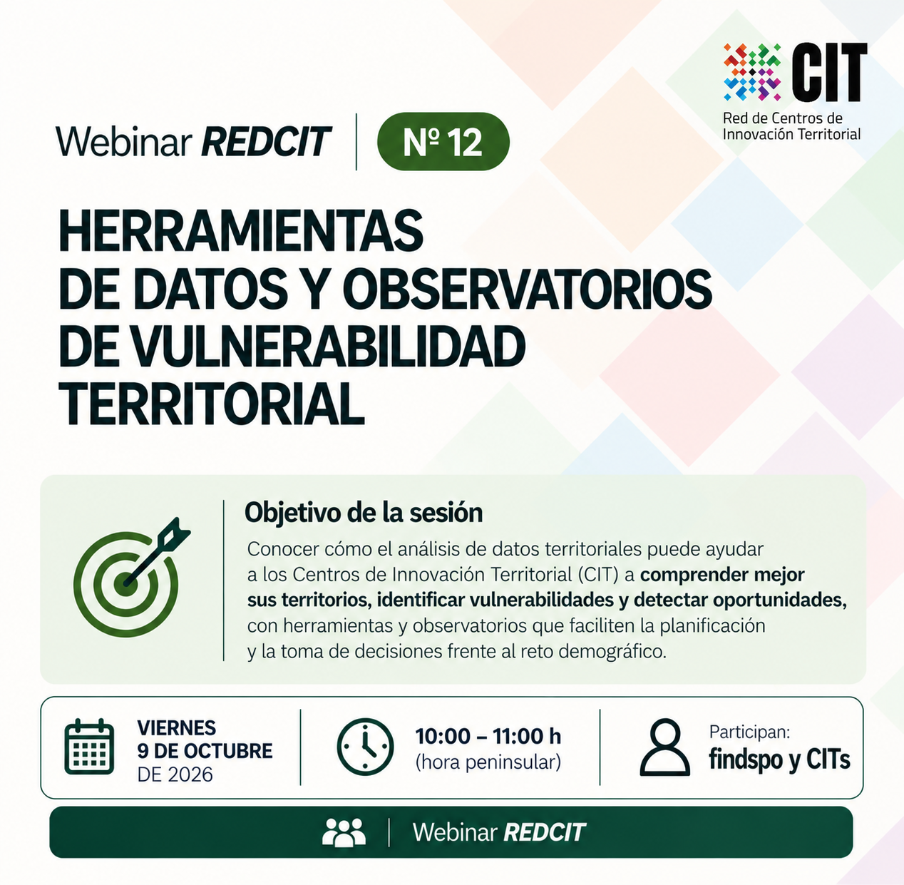 Webinar RedCIT – «Herramientas de datos y observatorios de vulnerabilidad territorial»